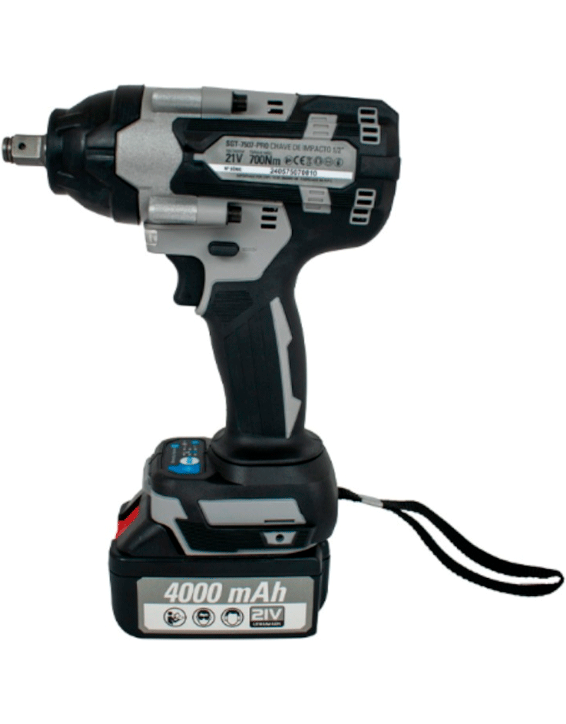 SGT-7507 â PRO â CHAVE DE IMPACTO 1/2â 700NM â 21V/4AH â LI-ION