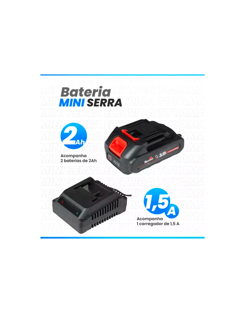 Mini Serra Elétrica a Bateria 18V TBT18MCS4-K2 - Toyama